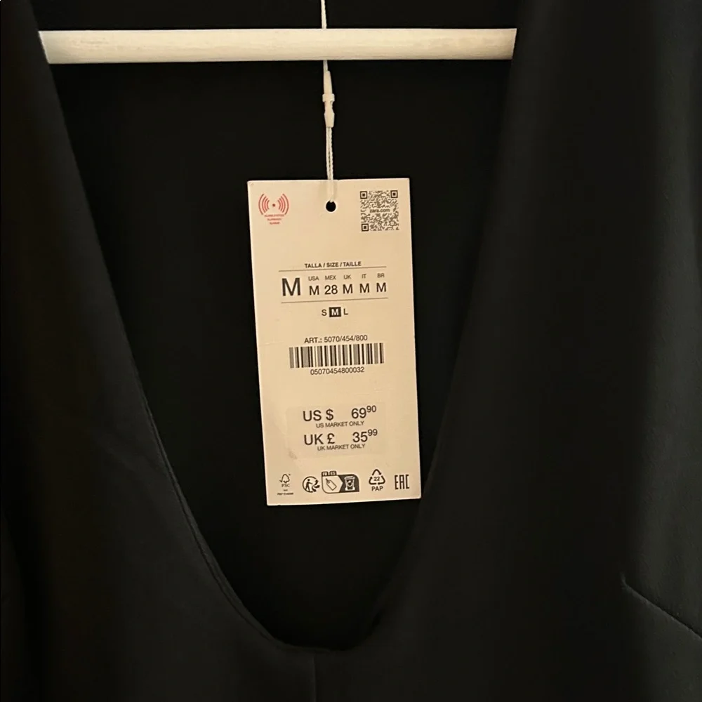 NWT Zara Black Midi Dress - Picture 4 of 6